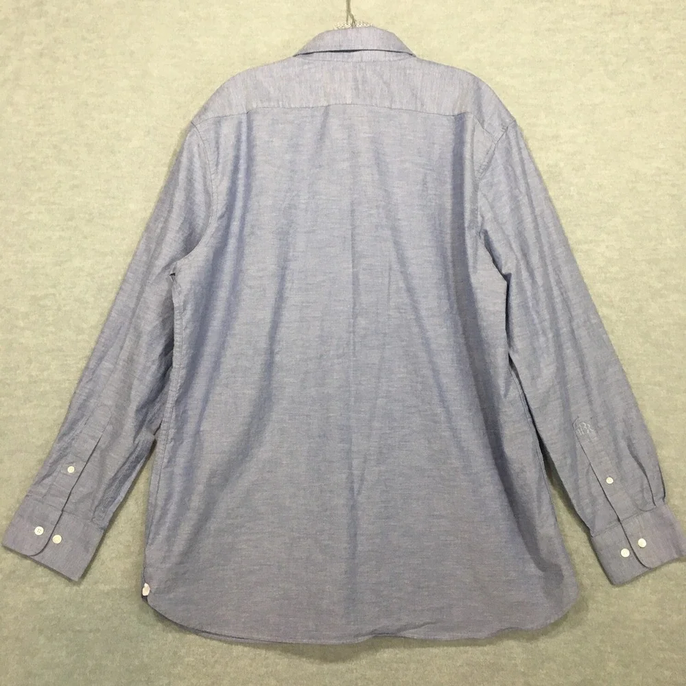 Banana Republic XL Slim Fit Dress Shirt Light Blue Cotton Stretch